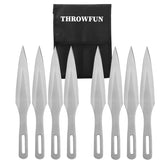 THROWFUN 4/8 Pack 9Cr17 stainless steel- 6.88''(length) 0.17''(thick) , throwing knives set  Full-Tang Throwing Set, with Nylon Sheath for Competition and Recreation Silvery Darts-FB-YF034